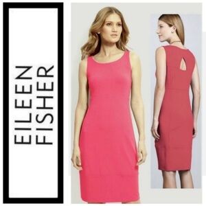 EILEEN FISHER Sleeveless Wide Neck Keyhole Oval Dress | Size Large | Nordstrom